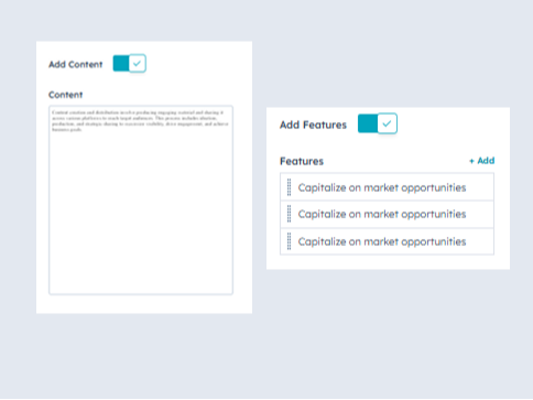 Add Content & Feature List Icons