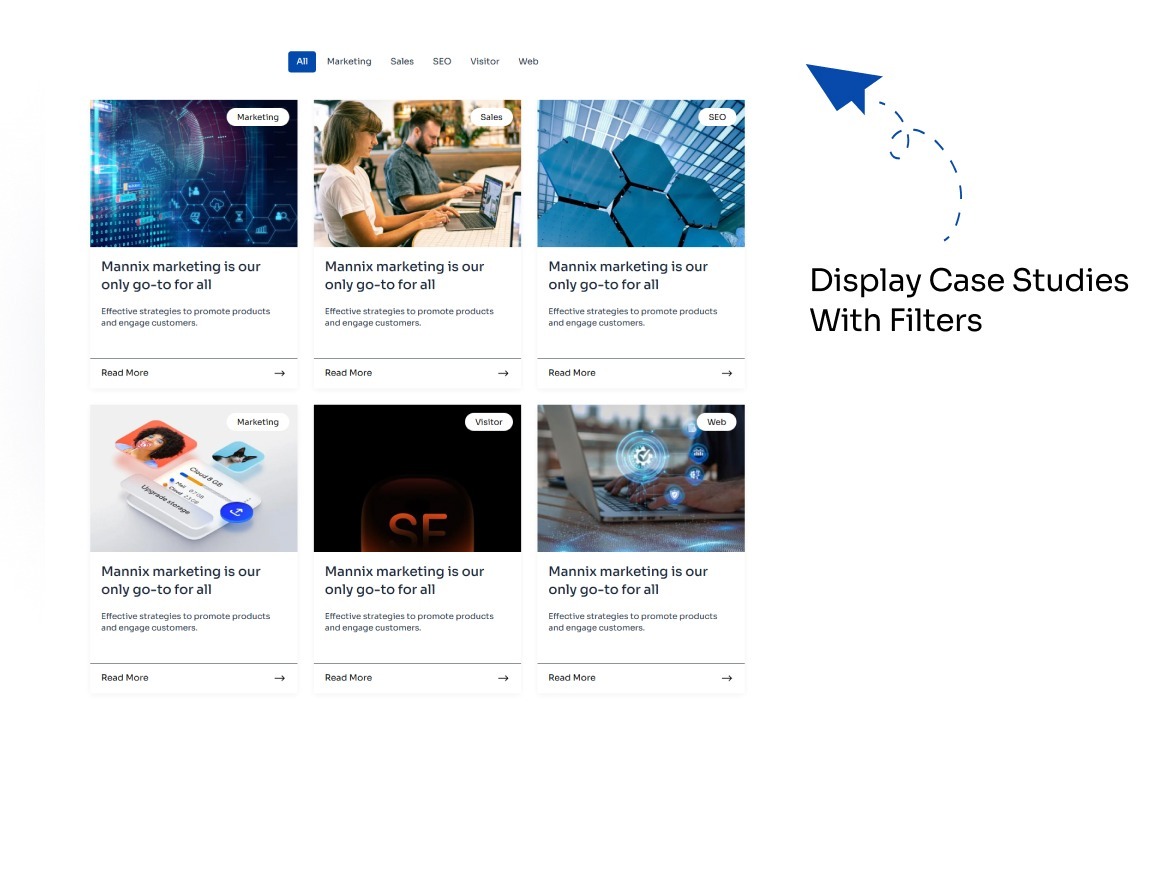 Display Case Studies With Filters