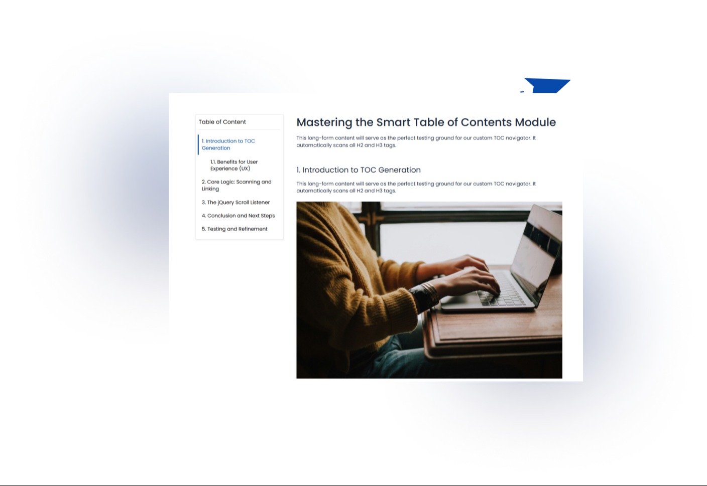 Multiple section and sub-section headings for better content structure.