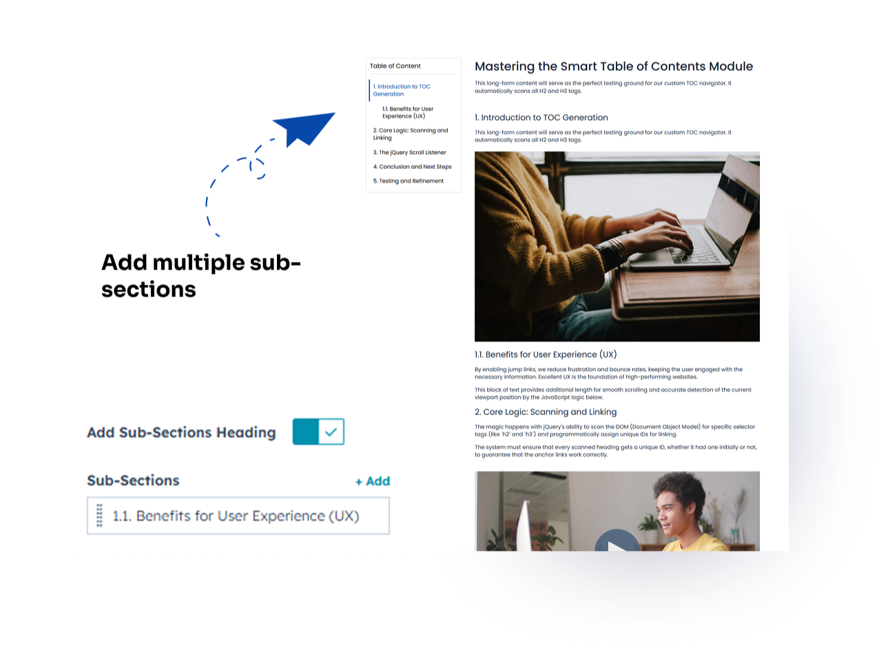 Add Unlimited Sub-sections