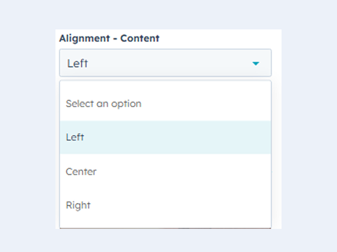 Customize Alignment for Each Section