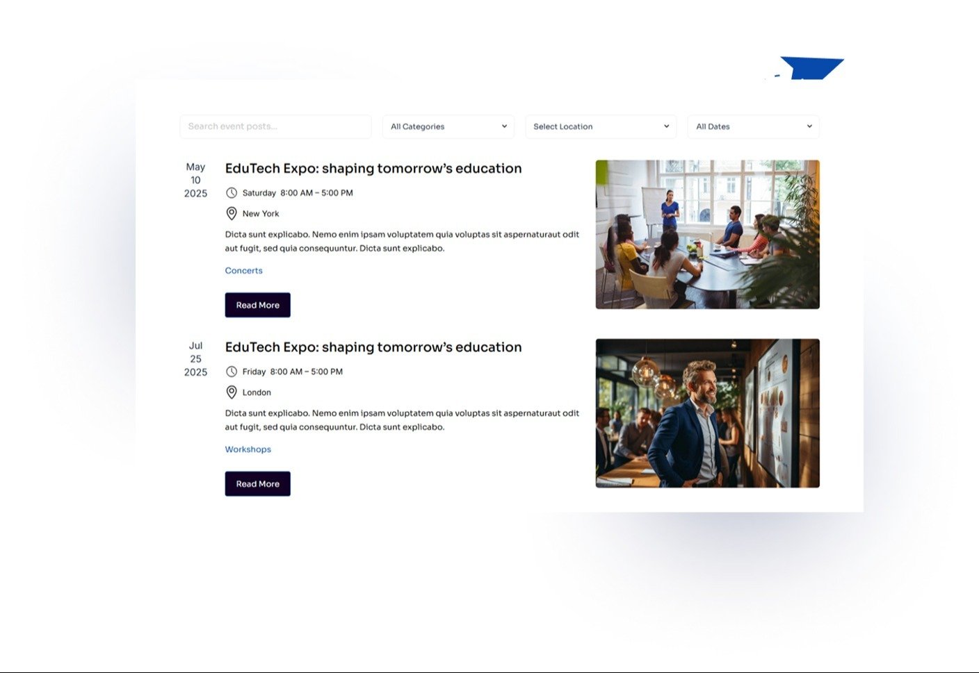 Can show posts in list style