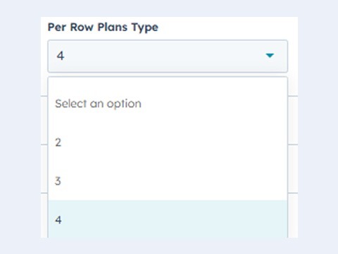 Select number of plans per row