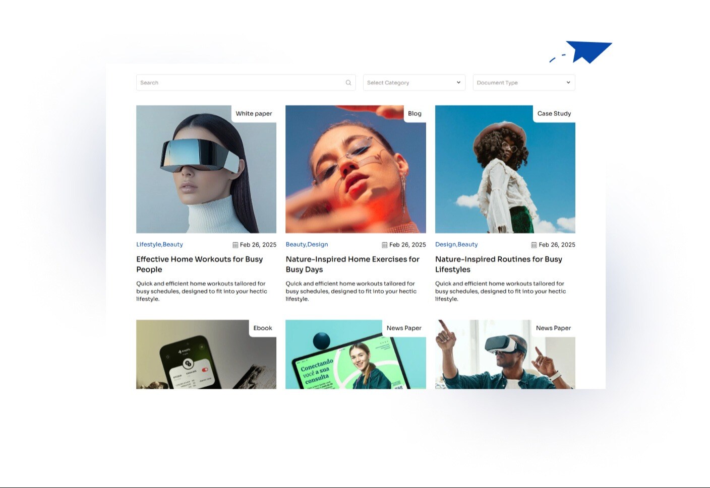 Display key resources such as whitepapers, e-books, and case studies.
