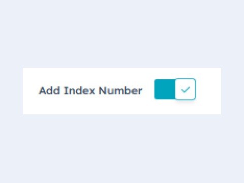 Hide or Show Index Numbers